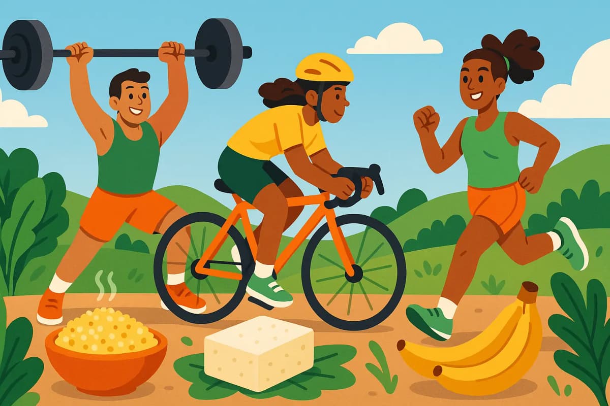Athlete performing well on a vegan diet, showcasing strength and endurance