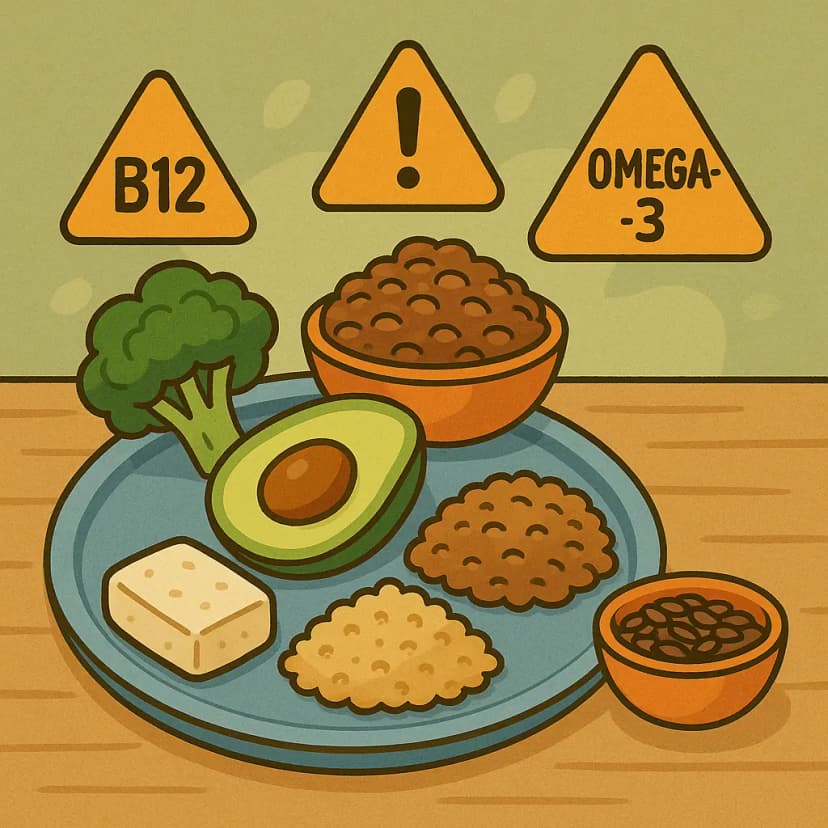 A balanced vegan meal plan focusing on overcoming nutritional challenges in athletes
